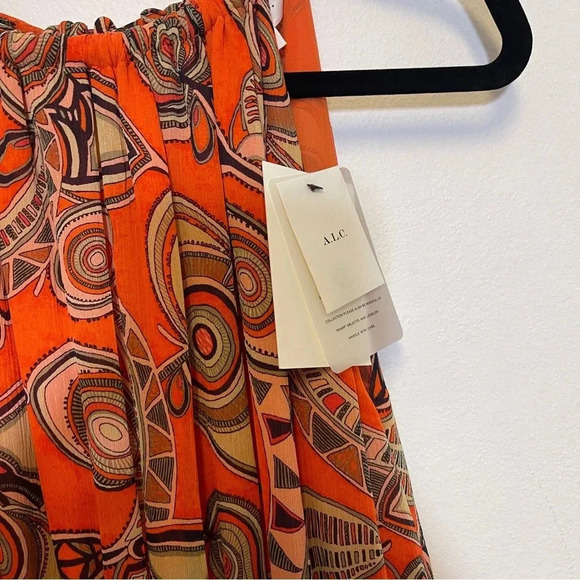 NWT A.L.C. Bella Silk Mini Dress - Floral Halter Pleated Dress - Tropical Resort - Picture 9 of 11